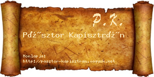 Pásztor Kapisztrán névjegykártya